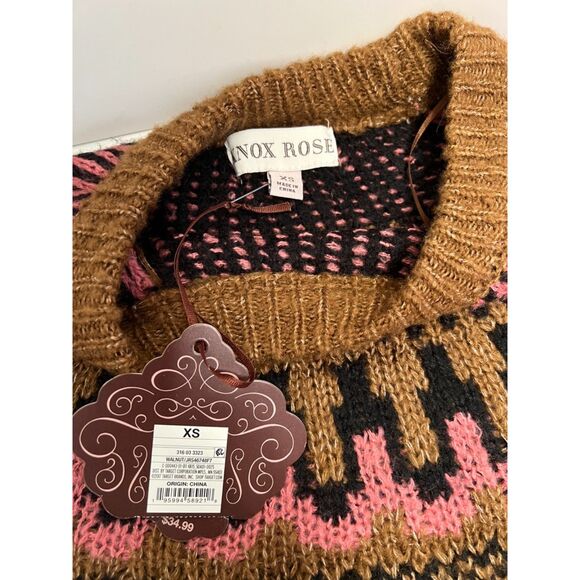 NWT Knox Rose fair Isle crewneck sweater. Size XS. - Picture 6 of 7